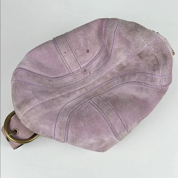 Coach Y2K Suede Pastel Lavender Pink Mini Small Hobo Shoulder Bag 9658 - Picture 10 of 16